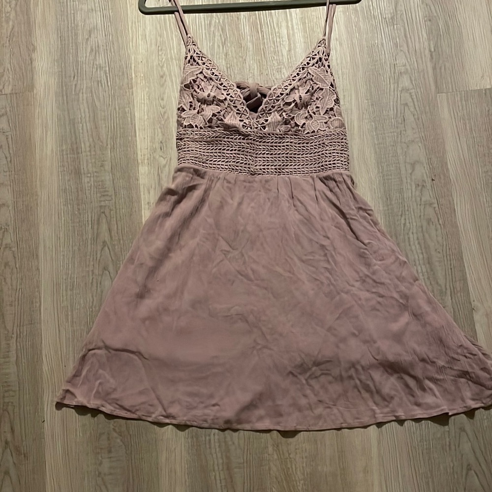 Ocean Drive Crinkle Lace Mini Dress Purple
